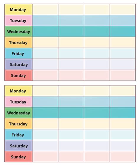 2 Week Calendar Template